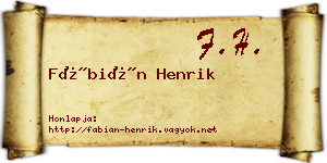 Fábián Henrik névjegykártya